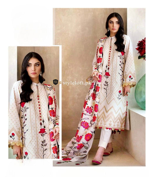 Styleloft.pk Gul Ahmed Embroidered Lawn 3Pc Suit With Embroidered Dupatta 3 PIECE