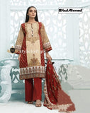 Styleloft.pk Gul Ahmed Embroidered Twill Unstitched 3 Piece Suit 3 PIECE