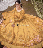 Styleloft.pk Hira Mani Spotted Ebroidered Net Collection Unstitched 3 Piece Frock 3 PIECE
