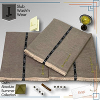 Styleloft.pk J. Slub Wash'n Wear Exclusive Unstitched Suit for Men's-JB 2 PIECE