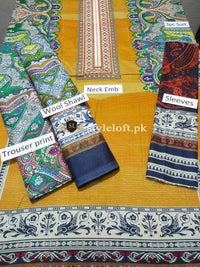 Styleloft.pk Junaid Jamshed Unstitched Linen 3Piece Dress 3 PIECE