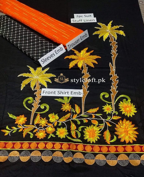 Styleloft.pk Khuda Baksh Embroidered Linen 2 Piece Suit 2 PIECE