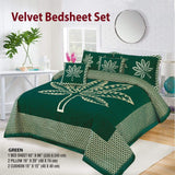 Styleloft.pk Leaf Style 5 Pieces Velvet Jacaurd BedSheet Set bed sheets