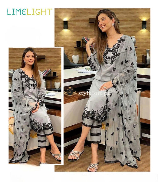 Styleloft.pk Limelight Embroidered Lawn 3Pc Suit With Embroidered Dupatta 3 PIECE