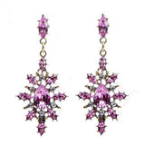 Styleloft.pk Long Black Crystal Water Drop Earrings CZ Vintage Geometric Gold Drop Rhinestone Dangle Earrings for Women Brincos Party Jewelry ES2149 Pink