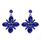 Styleloft.pk Long Black Crystal Water Drop Earrings CZ Vintage Geometric Gold Drop Rhinestone Dangle Earrings for Women Brincos Party Jewelry ES2152 Blue