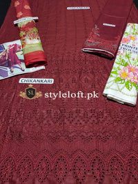 Maria B Chikankari Unstitched Lawn 3 Piece Suit