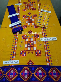 Maria.B Embroidered Linen 2Piece Suit (Shirt & Trouser)