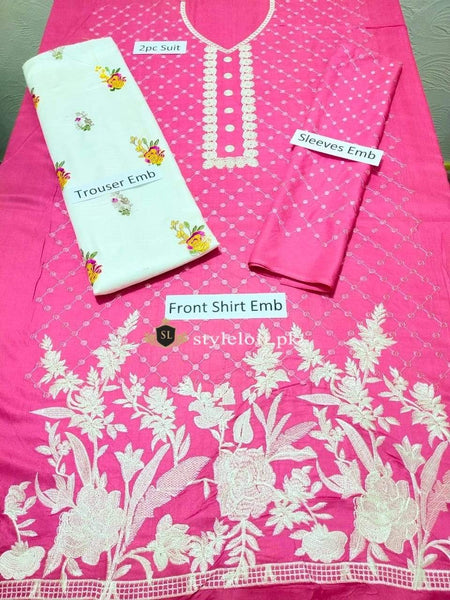 Styleloft.pk Maria.B Embroidered Linen 2Piece Suit (Shirt & Trouser) 2 PIECE