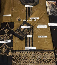 Styleloft.pk Maria B Embroidered Linen Unstitched 3 Piece Suit 3 PIECE