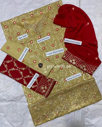 Styleloft.pk Maria B Embroidered Linen Unstitched 3 Piece Suit 3 PIECE