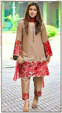 Styleloft.pk Maria B Linen Embroidered Shirt & Trouser 2PC Suit 2 PIECE
