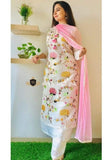 Styleloft.pk Maryam & Maria Embroidered Net & Linen Unstitched 3 Piece Suit 3 PIECE