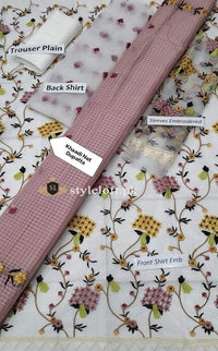 Styleloft.pk Maryam & Maria Embroidered Net & Linen Unstitched 3 Piece Suit 3 PIECE