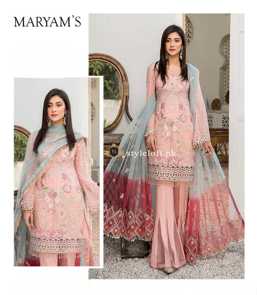 Styleloft.pk Maryam,s Embroidered Lawn 3Pc Suit With Embroidered Dupatta 3 PIECE