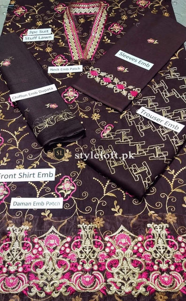 Styleloft.pk Nakoosh Embroidered Suit Unstitched 3 Piece- Summer Collection 3 PIECE