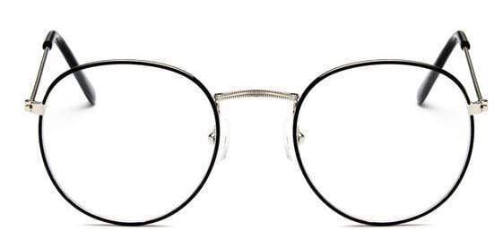 Styleloft.pk New Designer Woman Glasses Optical Frames Metal Round Eye Glass silverblack
