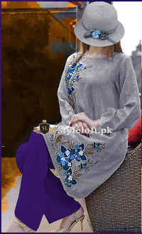 Styleloft.pk Nishat Embroidered Linen 2Piece Suit (Shirt & Trouser) 2 PIECE