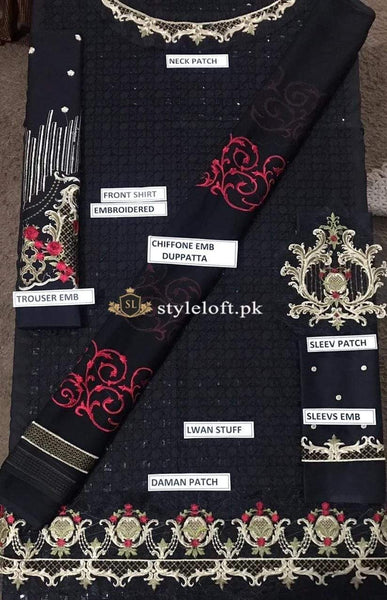 Styleloft.pk Niswah Embroidered Lawn 3Piece Suit 3 PIECE