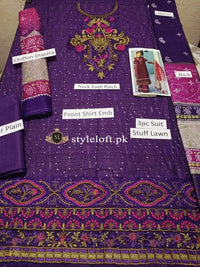 Styleloft.pk Noor By Sadia Embroidered Chikankari Suit Unstitched 3 Piece- Summer Collection 3 PIECE