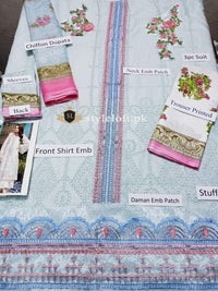 Styleloft.pk Noor By Sadia Embroidered Chikankari Suit Unstitched 3 Piece- Summer Collection 3 PIECE