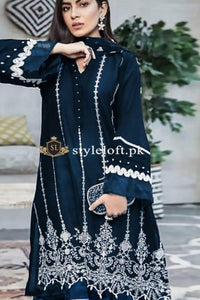 Sapphire Embroidered Linen 2Piece Suit (Shirt & Trouser)