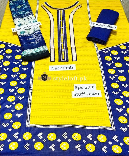 Styleloft.pk Sapphire Spring/ Summer Lawn 3Piece Suit 3 PIECE