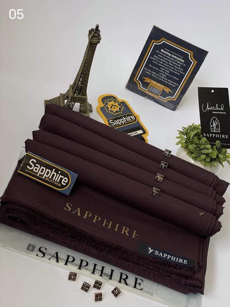 Sapphire Wash n Wear Unstitched Suit for Men's Sapphire Wash n Wear Unstitched Suit for Men's