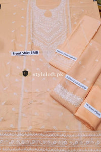 Styleloft.pk Sobia Nazir Embroidered Linen Unstitched 3 Piece Suit 3 PIECE