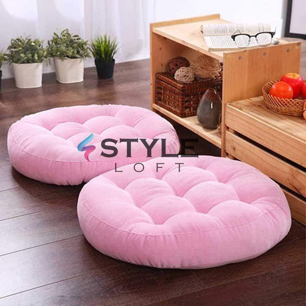 Styleloft.pk Velvet Floor Round Cushion | Filled Floor Cushion cushion