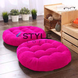 Styleloft.pk Velvet Floor Round Cushion | Filled Floor Cushion cushion Pack Of 2 / Pink