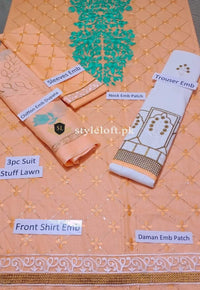 Styleloft.pk Zahra Ahmed Embroidered Lawn 3Piece Suit 3 PIECE