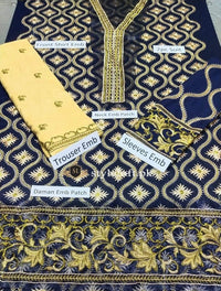 Styleloft.pk Zahra Ahmed Linen 2PC Unstitched Suit (Shirt+Trouser) 3 PIECE