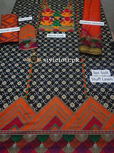 Styleloft.pk Zahra Ahmed Spring/Summer Lawn 3Piece Suit THREE PIECE